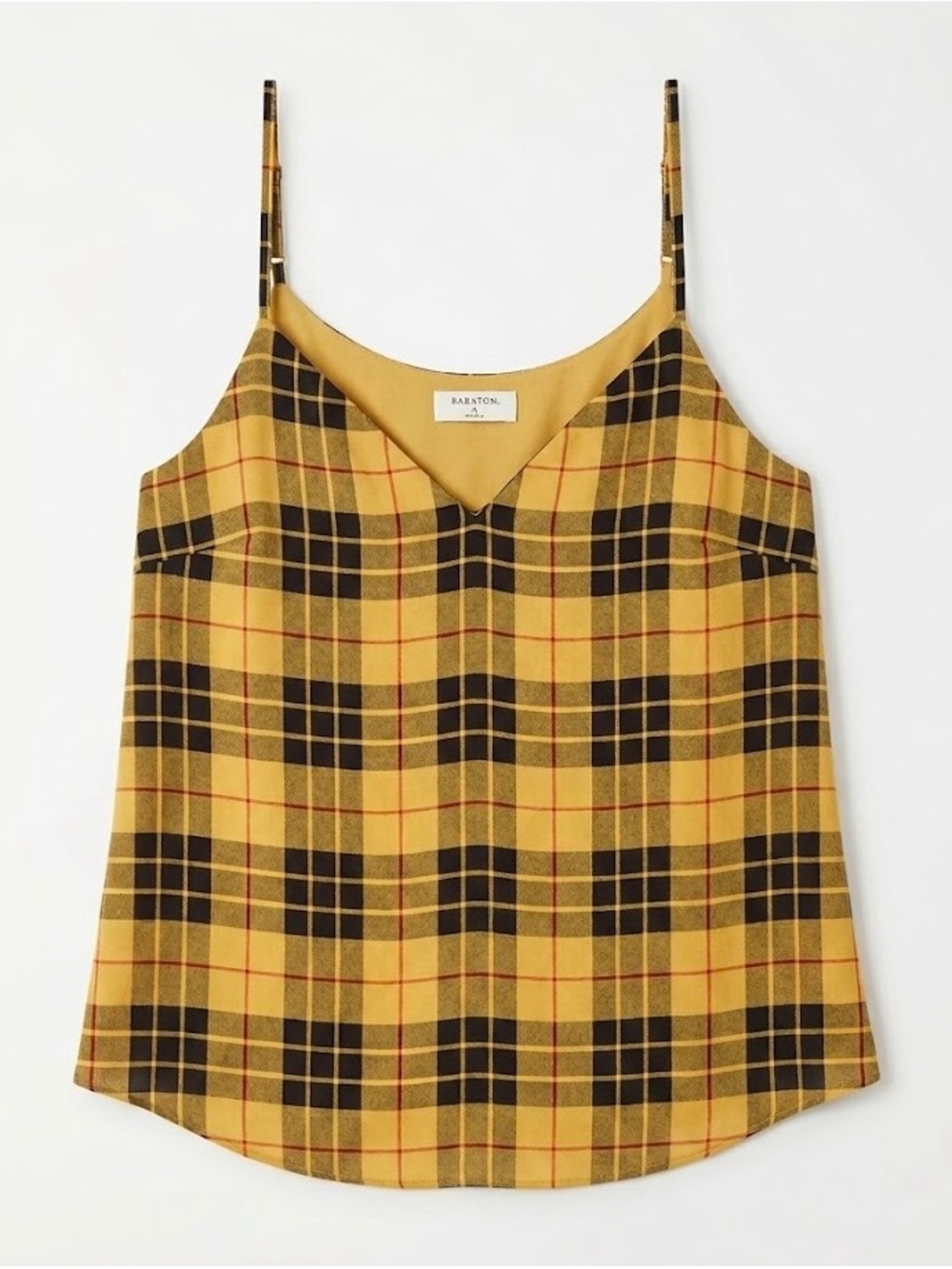 🌻 Aritzia Babaton Everly Tartan Plaid Camisole - Mustard Yellow - XS - Preloved